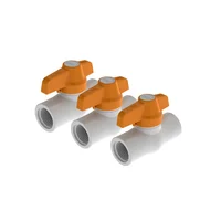 Paqx3und Val Bola 3/4pulg Pvc Rosca Liviana Pcp