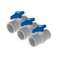 Paqx3und Val Bola 1 1/2pulg Pvc Soldar Tipo Pesado Pcp