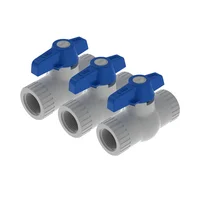 Paqx3und Val Bola De 3/4pulg Pvc Roscar Tipo Pesado Pcp