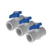 Paqx3und Val Bola 1 1/2pulg Pvc Roscar Tipo Pesado Pcp