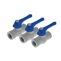 Paqx3und Val Bola 1/2pulg Pvc Rosca Man Larga Pcp