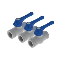 Paqx3und Val Bola 3/4pulg Pvc Rosca Man Larga Pcp