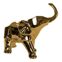 Escultura Elefante Cerámica 21x19cm Oro Vulcano
