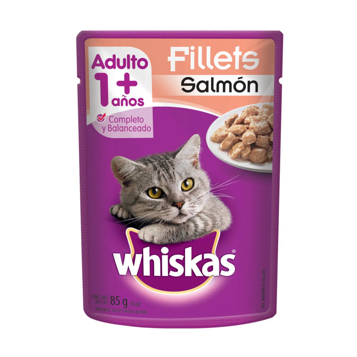 Comida Húmeda Para Gato Pouch Salmon Whiskas 85g