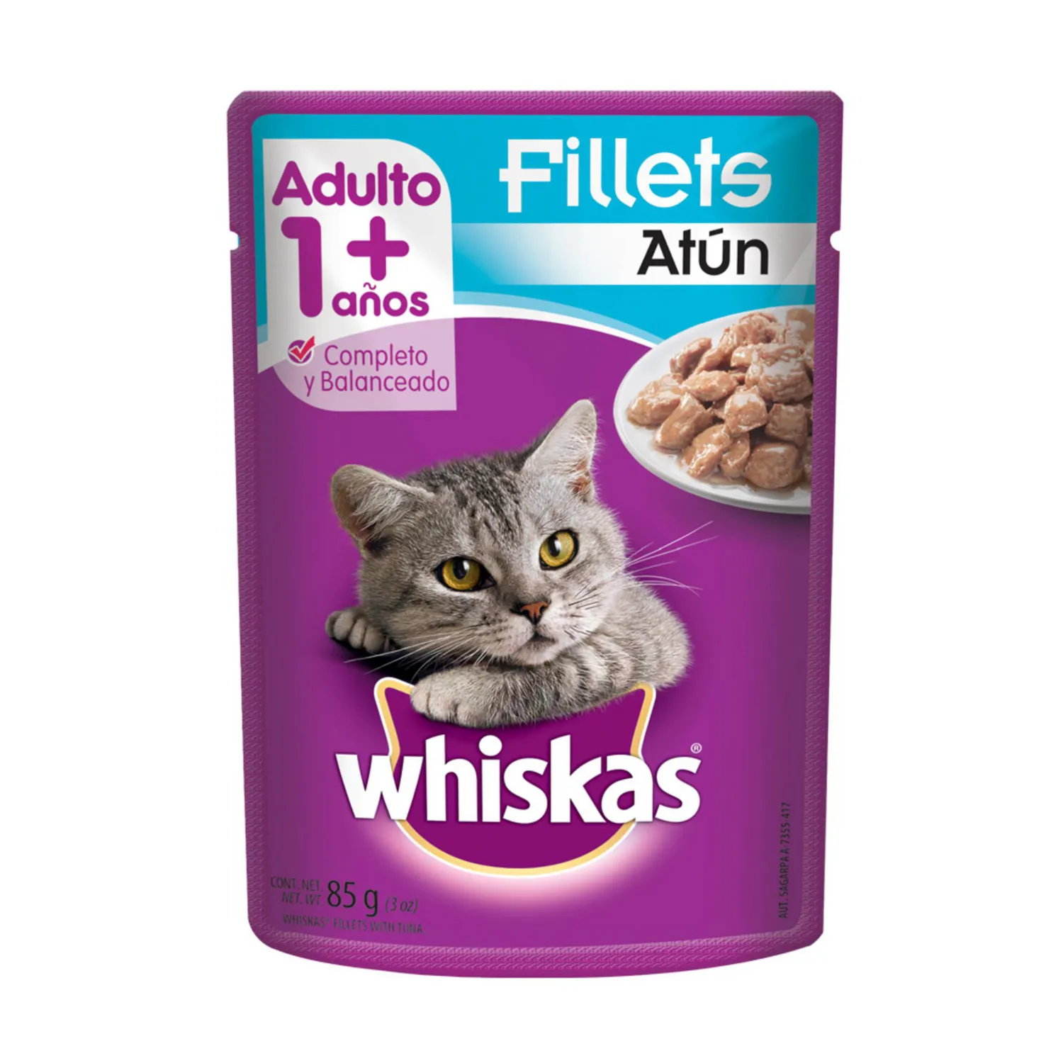 Comida Húmeda Para Gato Pouch Atún  Whiskas 85g