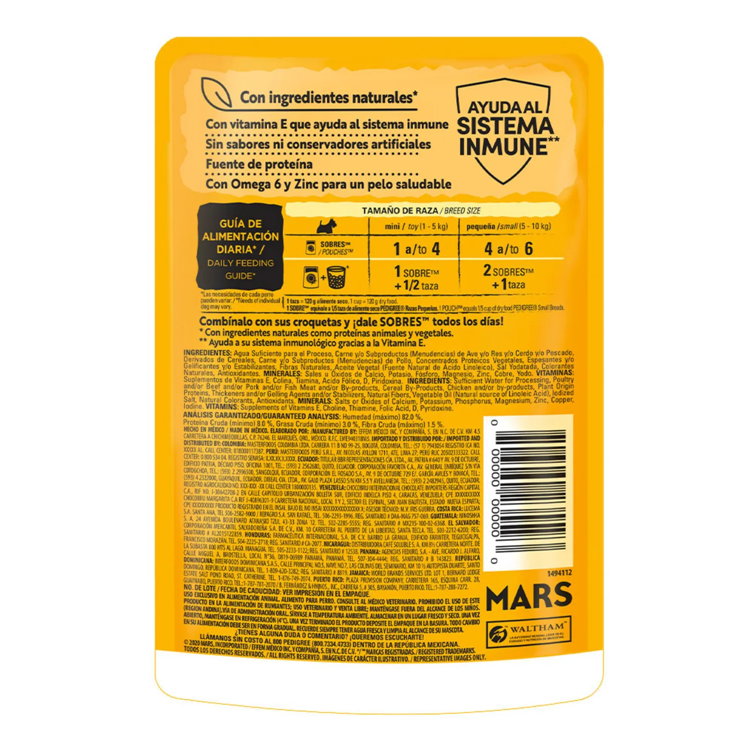 Comida Húmeda Para Perro Pedigree Rp Pouch Pollo 100g