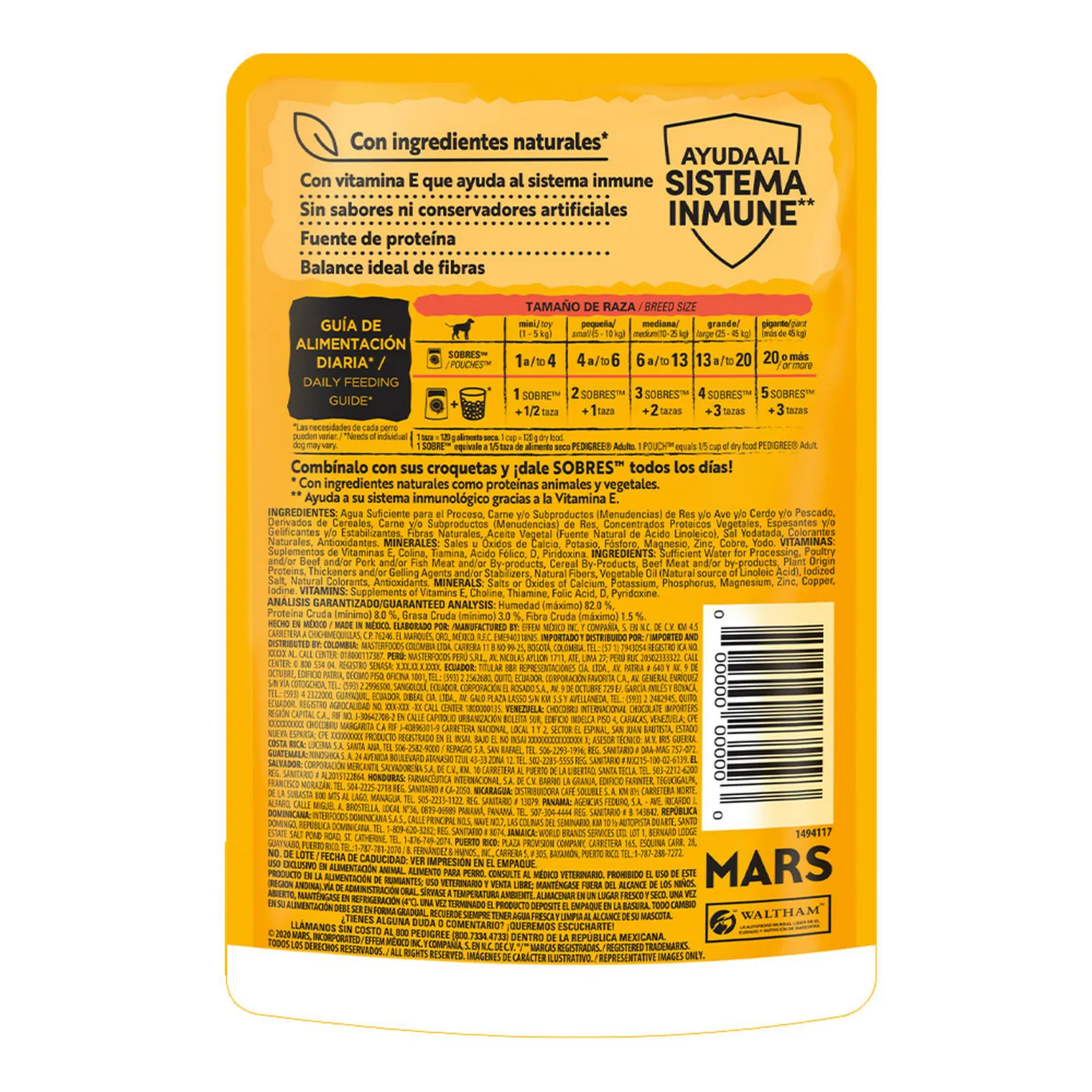 Comida Húmeda Para Perro Pedigree Panc Pouch Res 100g