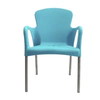 Silla Cafeteria Eva Con Brazos Azul Claro