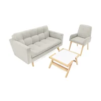 Sofá Manila + Silla Islandia Taupe + Mesa