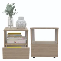 Setx2 Mesa De Noche Oliver 1 Cajón Beige
