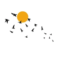 Vinilo Decorativo Pájaros Al Atardecer Xl 160X100