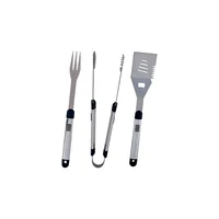 Set Parrillero De 3 Piezas Acero Inoxidable Negro