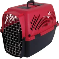 Jaula Para Mascotas Aspenpet Pet Porter Tamaño Grande Plástico Negro Rojo