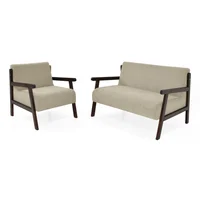 Sofá + Poltrona Segovia Tela Taupe