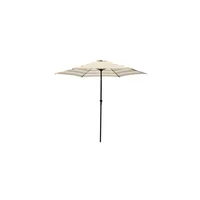 Parasol Redondo De Acero Manual 2.70 M Taupe Y Blanco Sin Base Seasonal Trends
