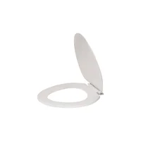 Asiento De Inodoro Elongado De Plastico Color Blanco