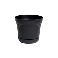 Matera Plástica Cónica Con Plato 30.48cm Negro