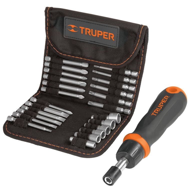 Juego de Puntas y Copas con Destornillador Ratchet 24 Piezas Truper -  Homecenter.com.co