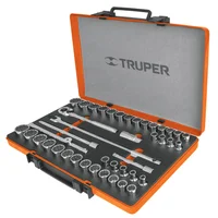 Juego de Copas Mixtas 42 Piezas Cuadrante de 1/2 Pulgada Truper
