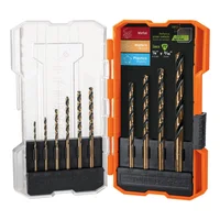 Juego de Brocas 10 Piezas Acero Rápido para Metal Madera y Plástico