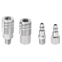 Juego de Acoples Rápidos Cromados para Compresor, 4 Piezas