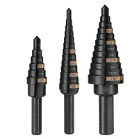 Juego de 3 Brocas de 6 12 y 13 Escalones en Óxido Negro Truper