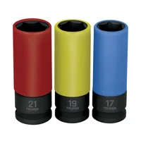 Juego de Copas Largas de Impacto Métricas 3 Piezas Anti Rayaduras Truper