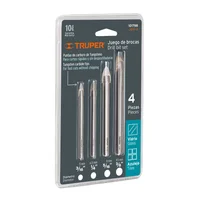 Juego de 4 Brocas para Vidrio y Baldosa de 3/16 a 3/8 Pulgadas Truper