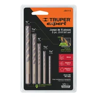 Juego de 5 Brocas Acero Rápido Para Metal, Madera Y Plástico