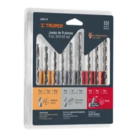 Juego de Brocas 9 Piezas Acero Rápido, Concreto y Madera, Zanco P3
