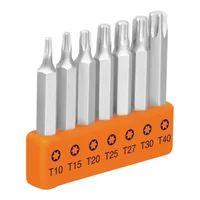 Juego de 7 Puntas Torx Sin Pin de Seguridad Largo de 2''