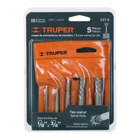 Juego de Extractores de Tornillos 5 Piezas 1/8 Pulgadas hasta 3/4 Pulgadas Truper