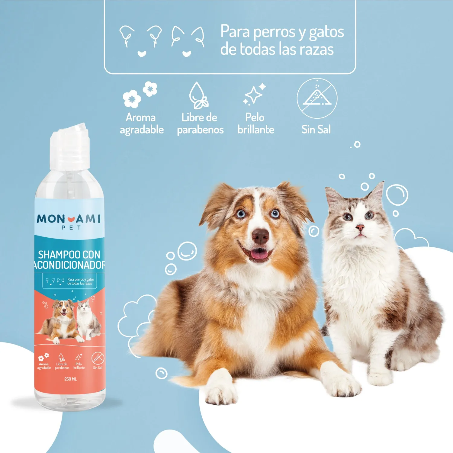 Shampoo Para Perro Con Acondicionador Mon Ami 250ml 3