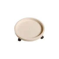 Base Para Matera Con Ruedas Plástico Redondo 33.02cm Blanco