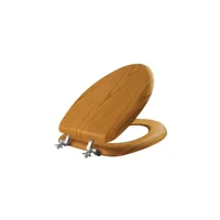 Asiento De Inodoro Alargado Enchapado Roble Natural