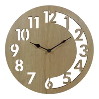 Reloj Positivo/Negativo Madera 30x30 Cm Beige Amsterdam