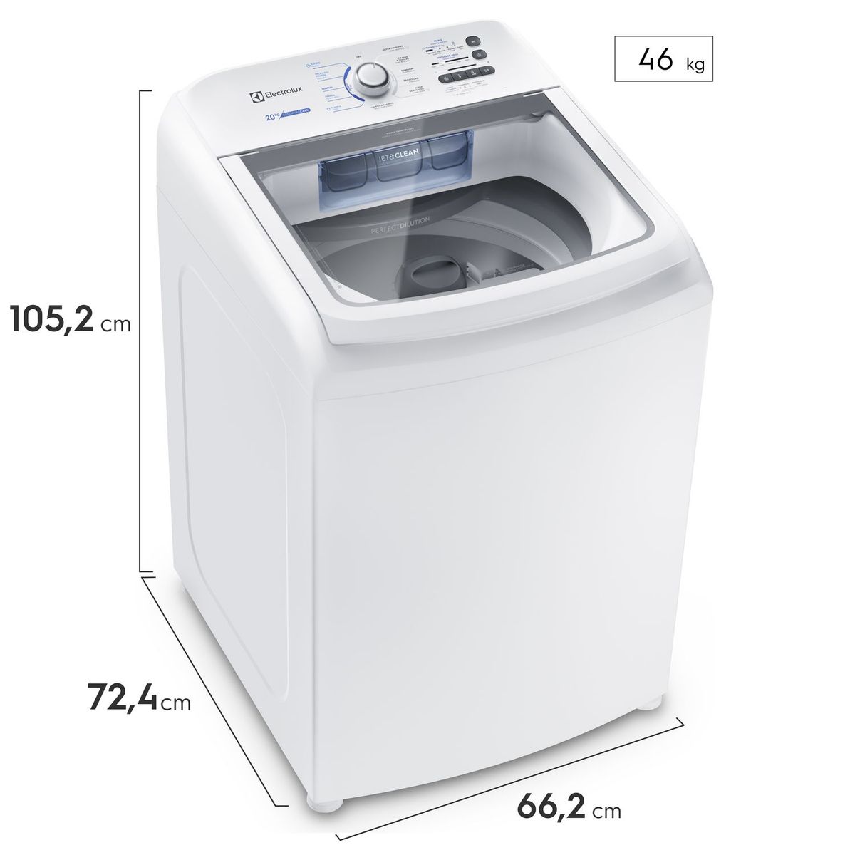 ELECTROLUX - Lavadora Carga Superior 20 Kg Essential Care Blanco