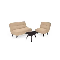 Sala Baltimore 81X122X82 Cm Beige + Mesa Centro