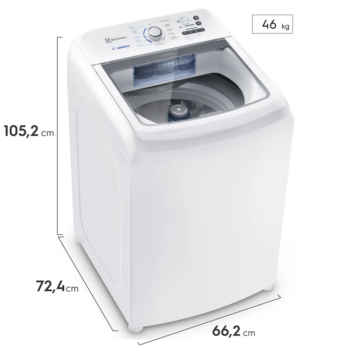 ELECTROLUX - Lavadora Carga Superior 17 Kg Essential Care con Agitador Blanco