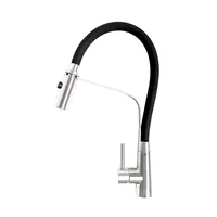 Grifería Lavaplatos Mezclador Satinado Cuello Flexible Negro Consumo 7.3 l/min