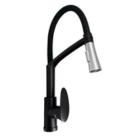 Grifería Lavaplatos Mezclador Negro Cuello Flexible Negro Consumo 7.3 l/min