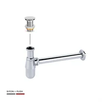 Push Tipo Hongo Acero + Sifon Botella Acero