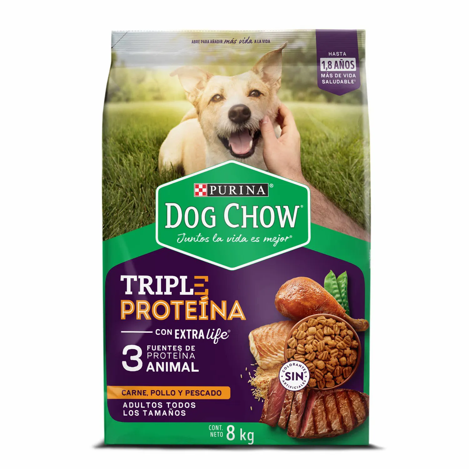 Comida Seca Para Perro Dog Chow Triple Proteína Adultos 8kg