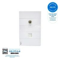 Toma Tv Coaxial + Datos Rj45 Switch Iot Blanco