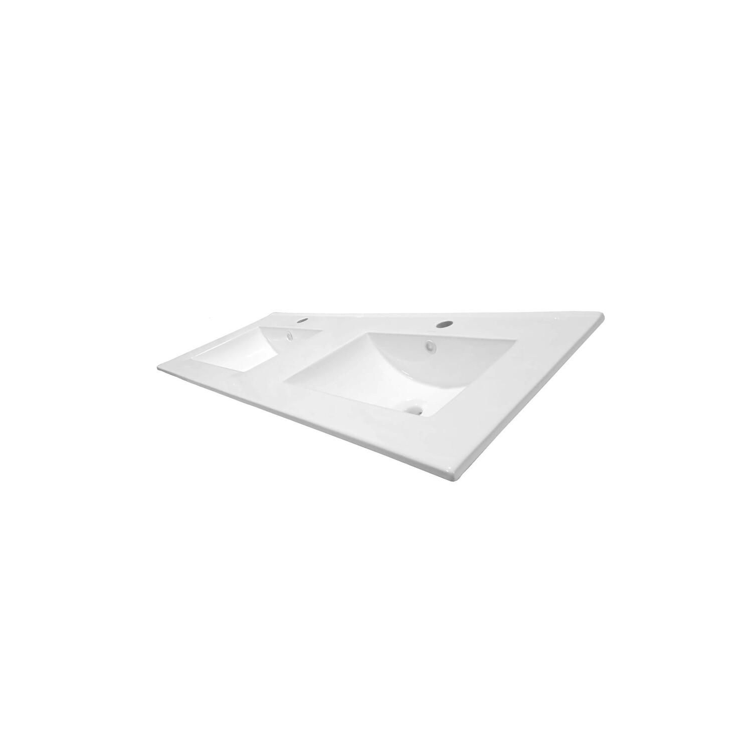 Lavamanos incrustar Farzi 120x46x19 cm placa doble poceta - Homecenter ...