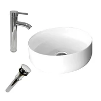 Kit Lavamanos Sobreponer Tomine+Grifería+Desagu