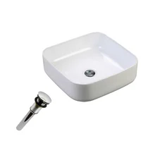 Kit Lavamanos Sobreponer Arezzo Vessel Cuadrado+Desague Push Lujo