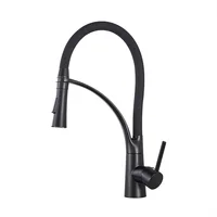 Grifería Lavaplatos Negra Cuello Flexible Premium Consumo 7.3 l/min