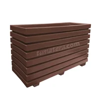 Jardinera Plástica Rectangular Acanalada 120x40x60cm Café