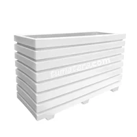 Jardinera Plástica Rectangular Acanalada 120x40x60cm Blanco